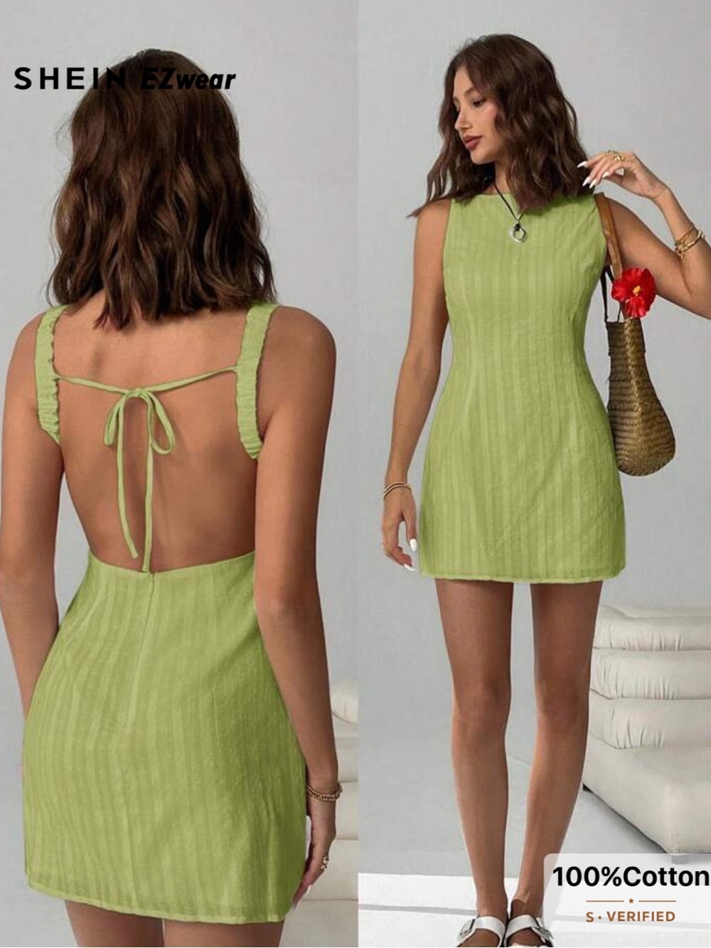 Olive Green Sleeveless Mini Dress